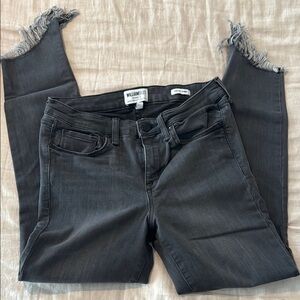 William Rast Women's Skinny Jeans - Charcoal Black with Frayed Hem